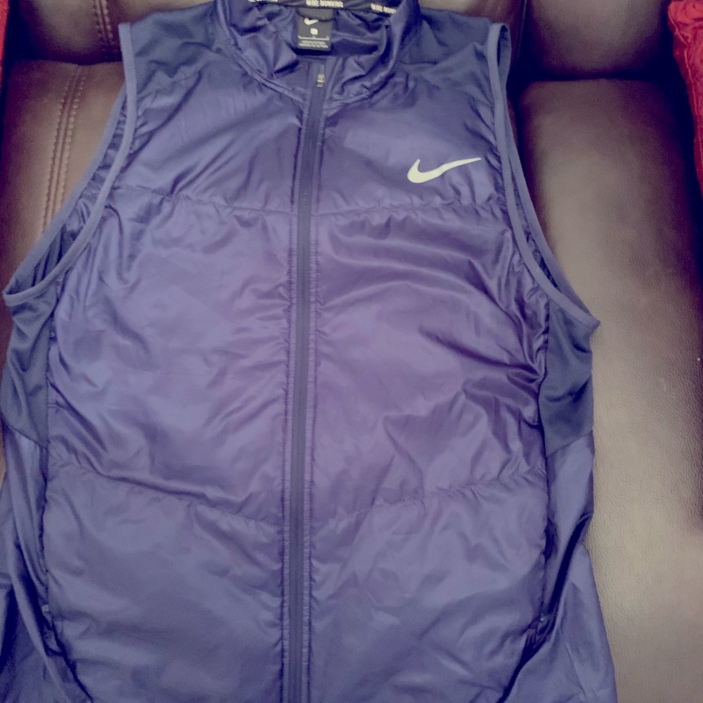 Blue Nike vest puffer
